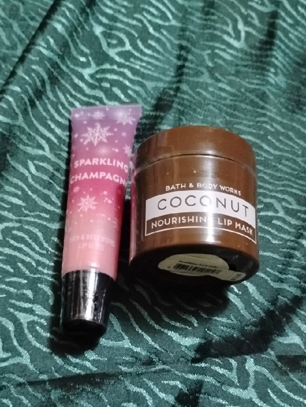 Bath & Body Works Pink Sparkling Champagne Gloss & Brown Coconut Lip Mask